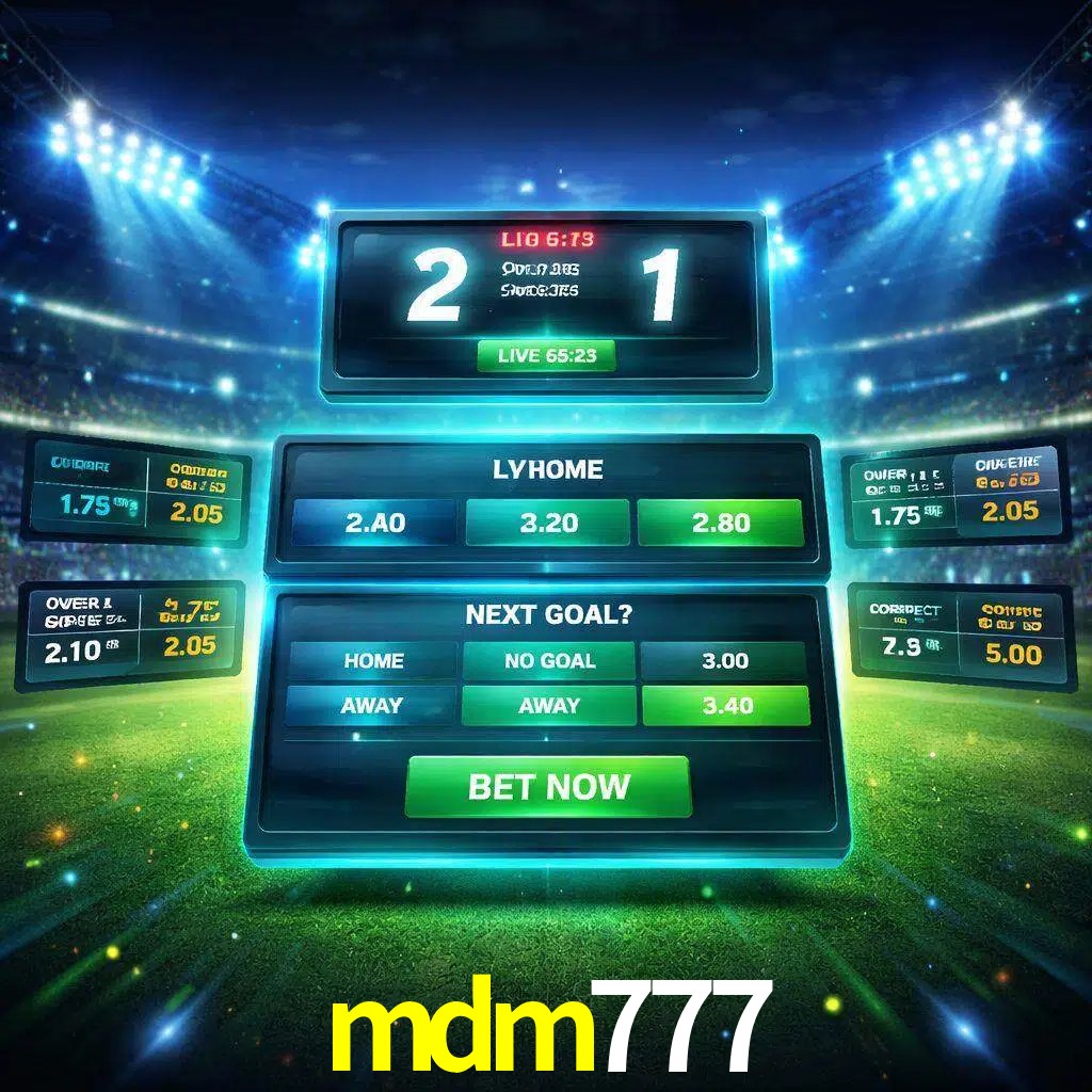 Vista de apuestas en vivo mdm777 durante un partido en curso